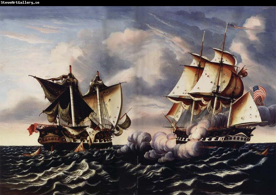 Thomas Chambers Capture of H.B.M.Frigate Macedonian by U.S.Frigate United States